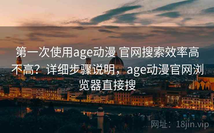 第一次使用age动漫 官网搜索效率高不高？详细步骤说明，age动漫官网浏览器直接搜