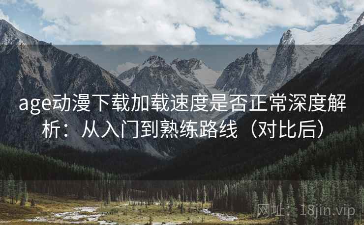 age动漫下载加载速度是否正常深度解析：从入门到熟练路线（对比后）
