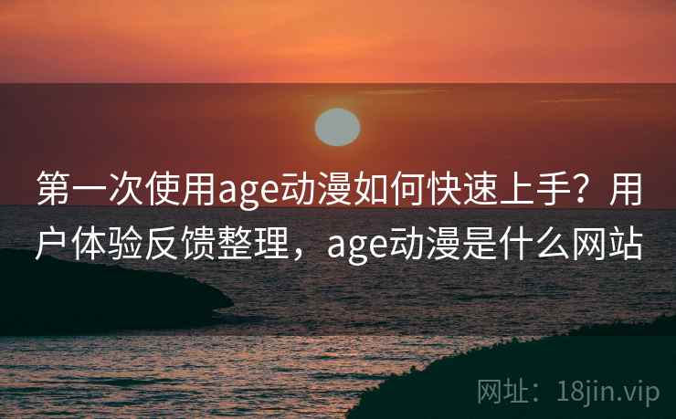 第一次使用age动漫如何快速上手？用户体验反馈整理，age动漫是什么网站