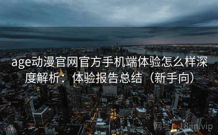 age动漫官网官方手机端体验怎么样深度解析：体验报告总结（新手向）